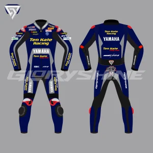 Loris Baz Motorcycle Race Suit Ten Kate Racing Yamaha WSBK 2020 Front & Back 2D