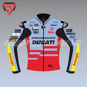 Alex Marquez Leather Racing Jacket Ducati Gresini Racing MotoGP 2024 Front 2D