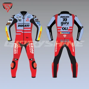 Alex Marquez Leather Racing Suit Ducati Gresini Racing MotoGP 2024 Front & Back 2D