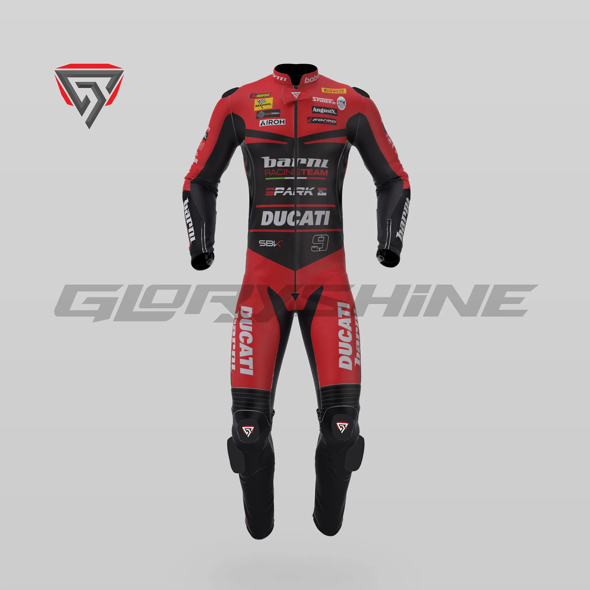 Danilo Petrucci Motorbike Race Suit Barni Spark Racing WSBK 2024 Front 3D