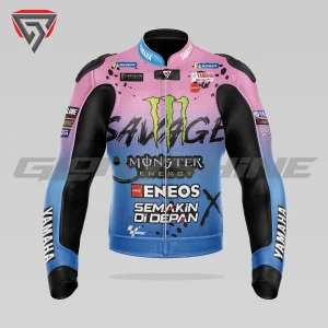 Fabio Quartararo Motorcycle Race Jacket Monster Energy Yamaha FrenchGP 2024 Front 3D