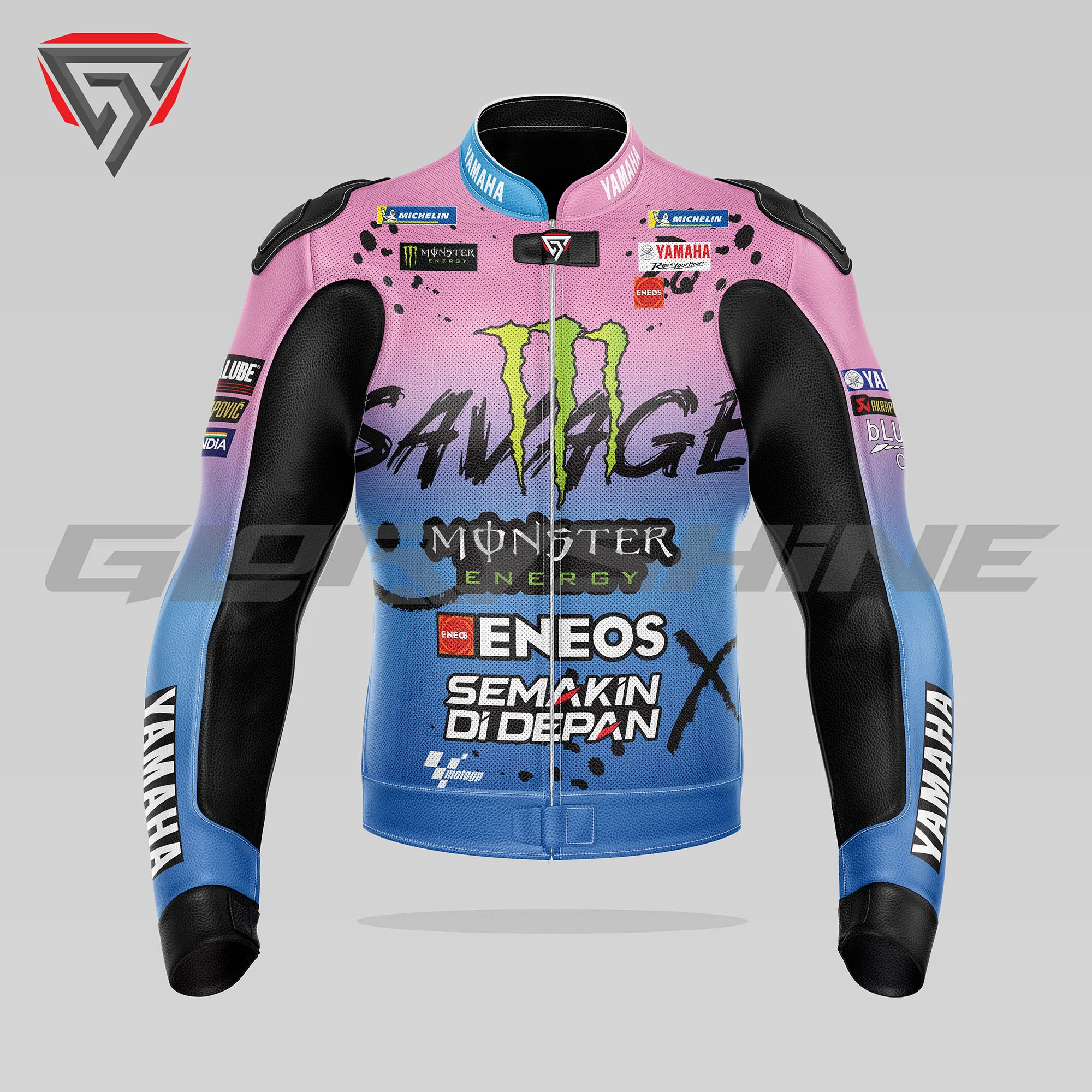 Fabio Quartararo Motorcycle Race Jacket Monster Energy Yamaha FrenchGP 2024 Front 3D