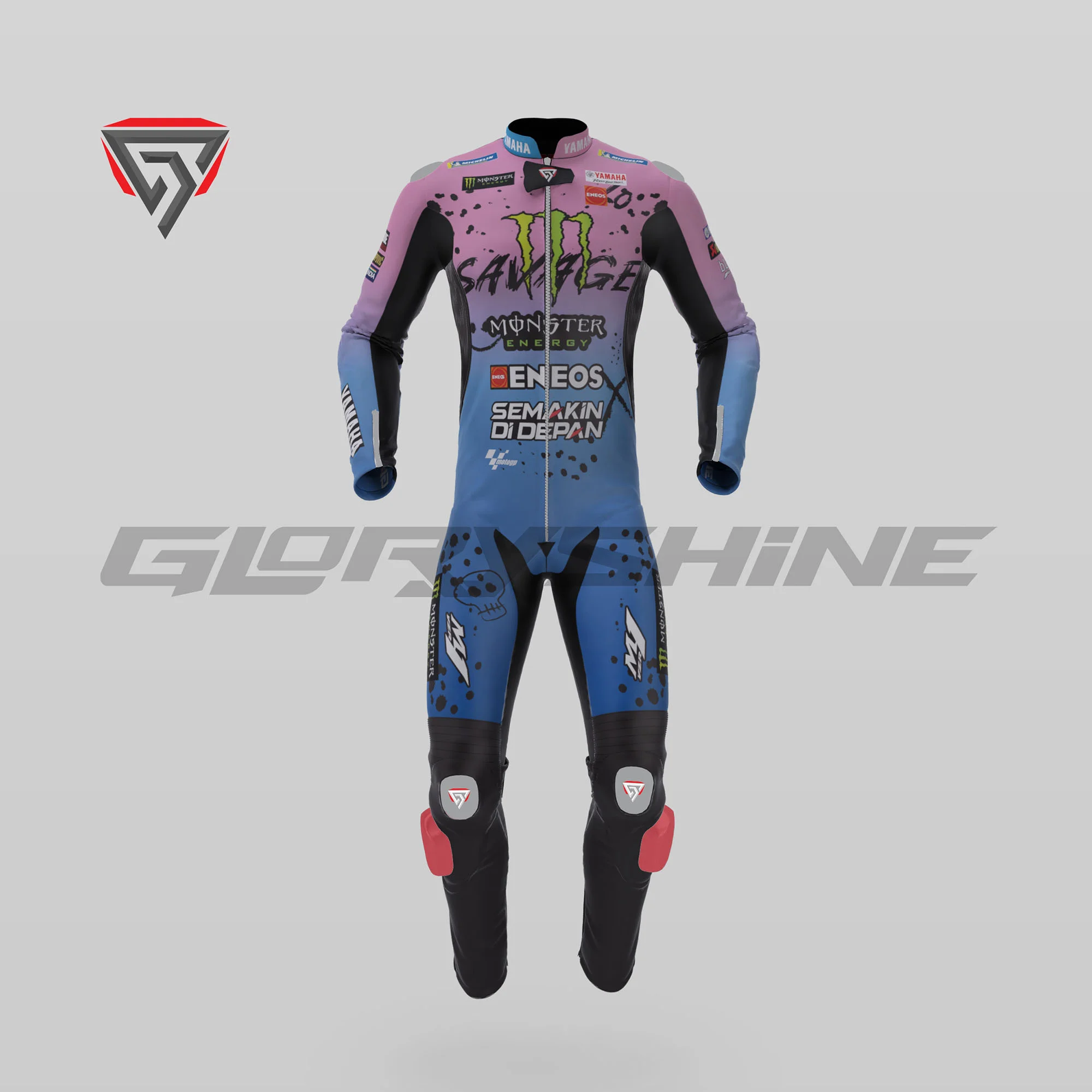 Fabio Quartararo Motorcycle Race Suit Monster Energy Yamaha FrenchGP 2024 Front 3D