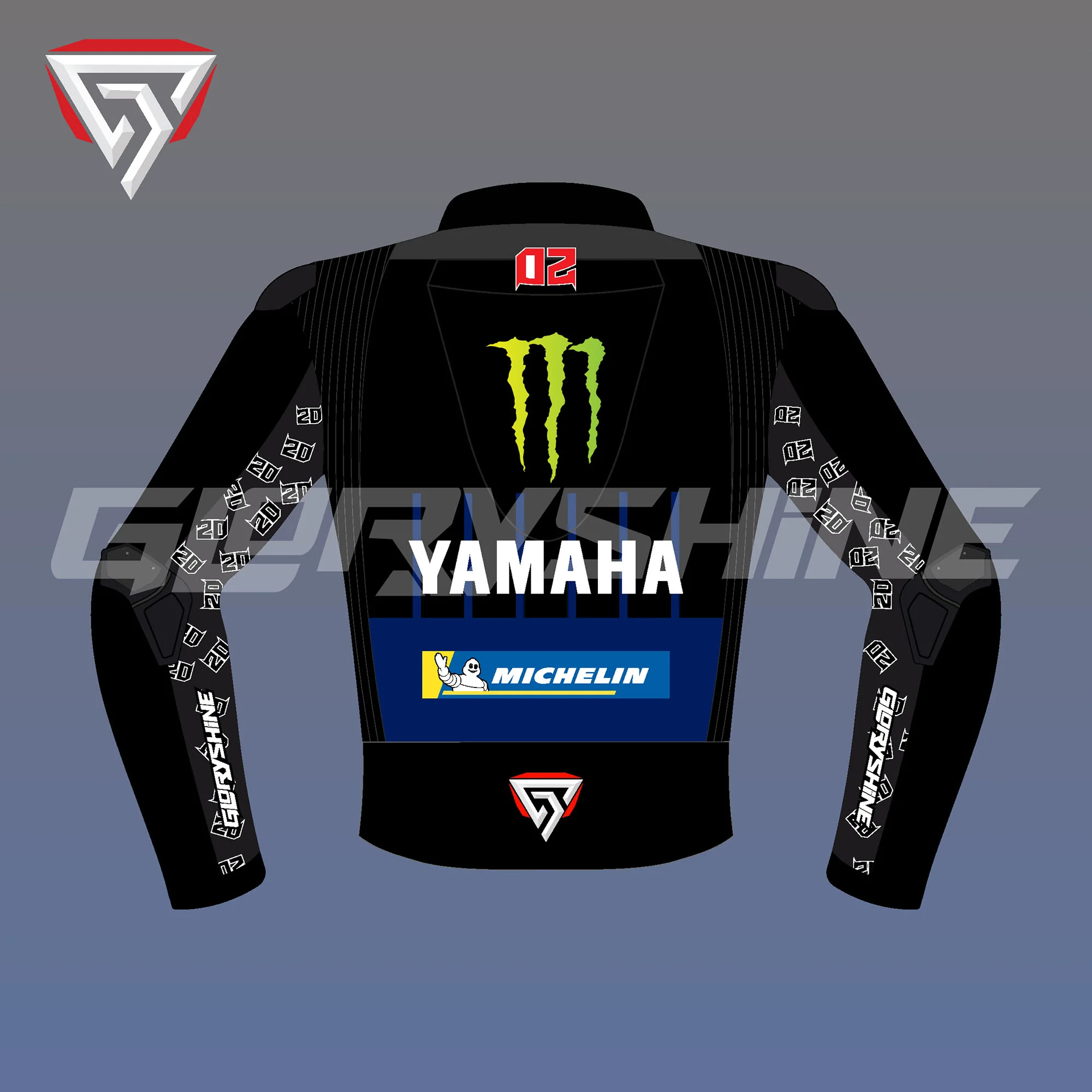 Fabio Quartararo Racing Jacket Monster Energy MotoGP 2022 Back 2D