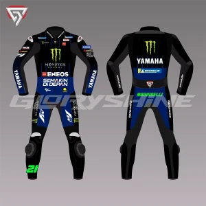 Franco Morbidelli Racing Suit Monster Energy Yamaha MotoGP 2022 Front & Back 2D