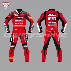Jack Miller Leather Suit Ducati Lenovo MotoGP 2022 Front & Back 2D