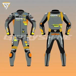 Luca Marini MotoGP Racing Suit 2022 Mooney VR46 Racing Team Front & Back 2D