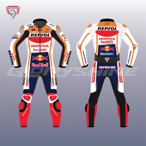 Marc Marquez Leather Suit Honda Repsol (HRC) MotoGP 2022 Front & Back 2D