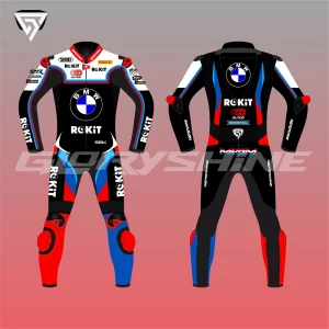 Michael Van Der Mark Racing Suit ROKiT BMW Motorrad WorldSBK 2025 Front & Back 2D