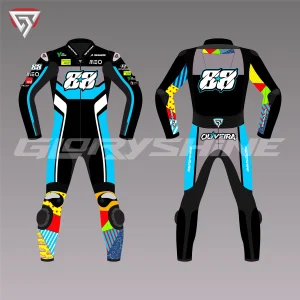 Miguel Oliveira Winter Test Race Suit for Street Racing 2022 Front & Back 2D