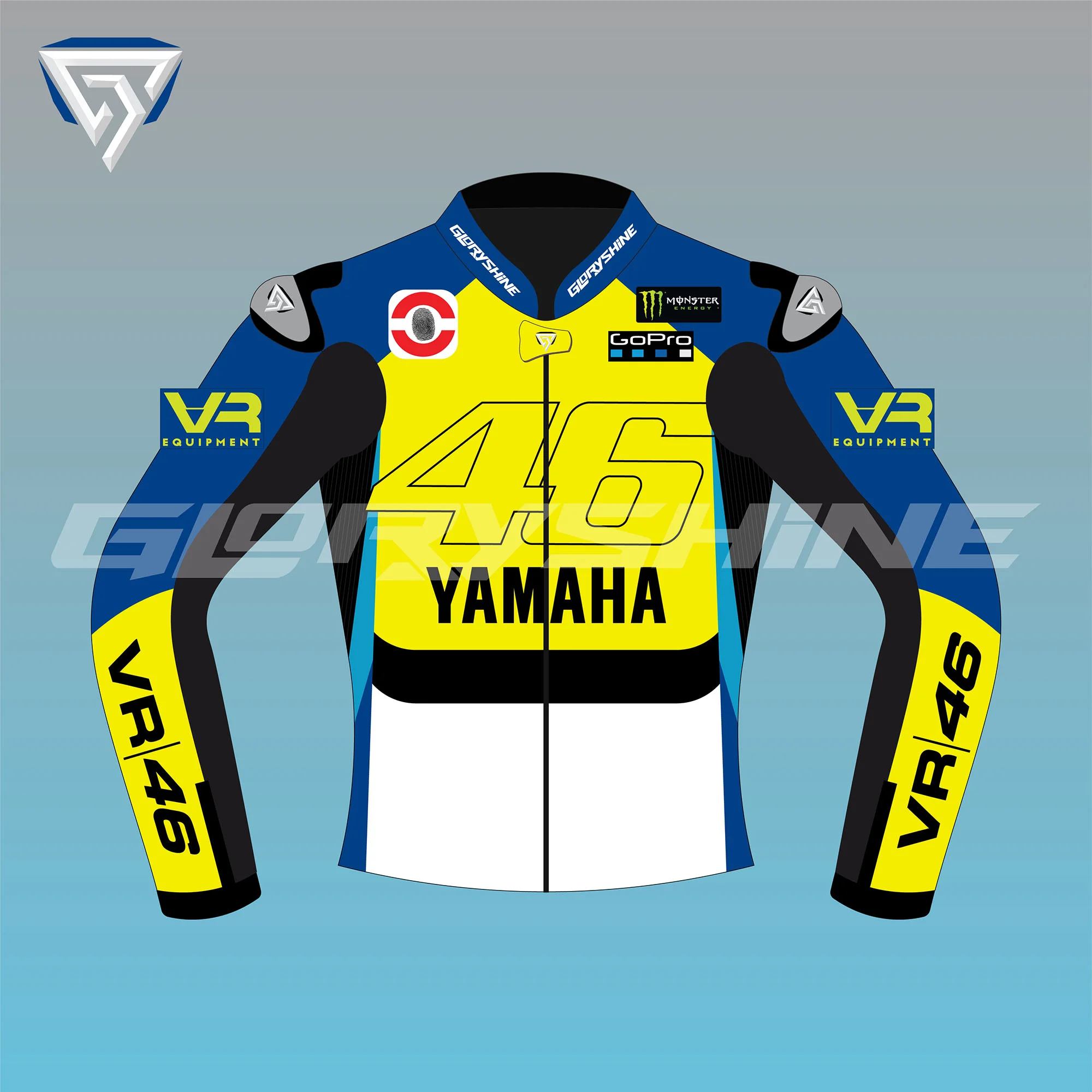 Valentino Rossi Race Jacket Misano World Circuit MotoGP 2022 Front 2D
