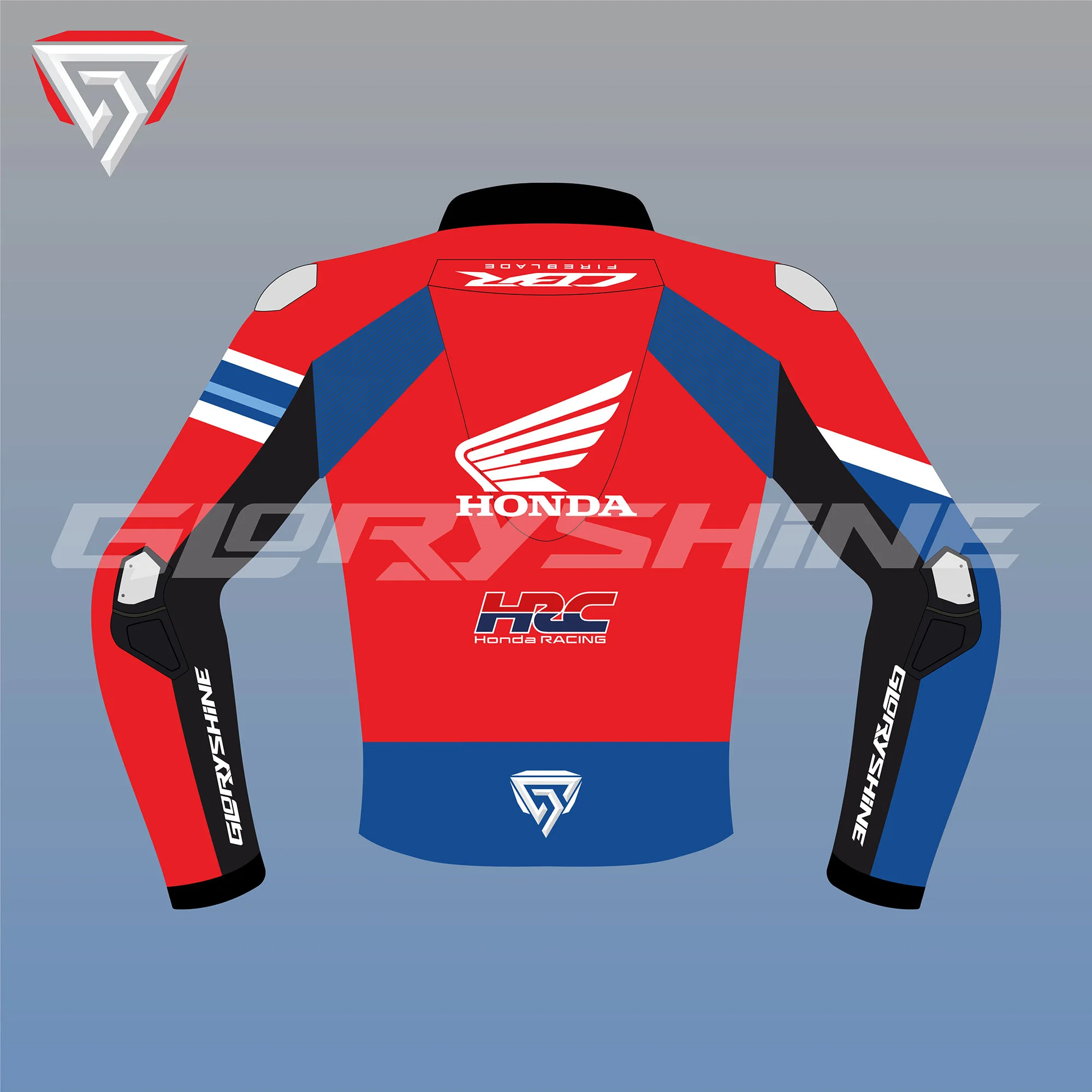 Xavi Vierge Motorcycle Jacket Team HRC Honda WSBK 2022 Back 2D